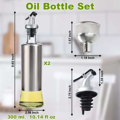 Olive Oil Dispenser Bottle for Kitchen, Glass Oil and Vinegar Dispenser with Flip Top Pourer