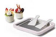 At-Home Rolled Ice Cream Maker Kit, Instant Freeze Plate with 2 Scrapers